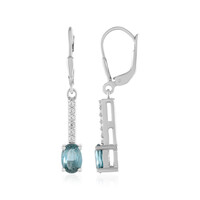 Orecchini in argento con Cianite Blu Foglia di Tè