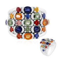 Anello in argento con Zaffiro Fancy