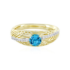 Anello in oro con Topazio Blu Svizzero (Ornaments by de Melo)