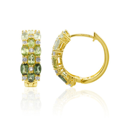 Orecchini in argento con Tormalina Verde
