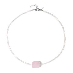 Collana in argento con Quarzo Rosa