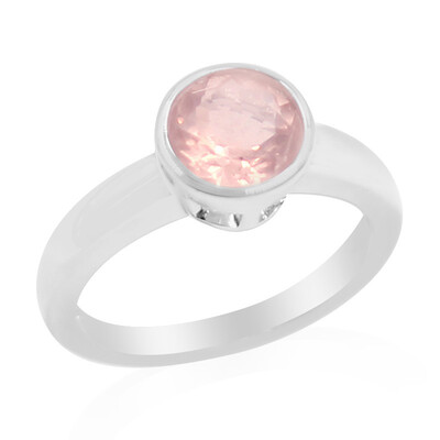 Anello in argento con Quarzo Rosa (MONOSONO COLLECTION)