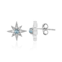 Orecchini in argento con Topazio Blu Svizzero