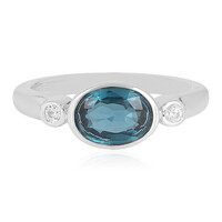Anello in argento con Cianite Blu Foglia di Tè