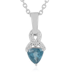 Collana in argento con Cianite Blu Foglia di Tè