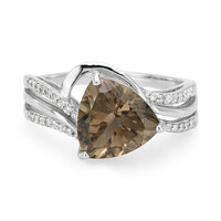 Anello in argento con Quarzo Fumè