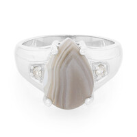 Anello in argento con Agata Botswana