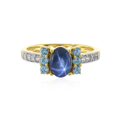 Anello in argento con Zaffiro Stellato Blu