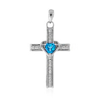 Ciondolo in argento con Topazio Blu Svizzero