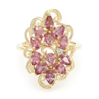 Anello in oro con Zaffiro Padparadscha (non riscaldato) (AMAYANI)