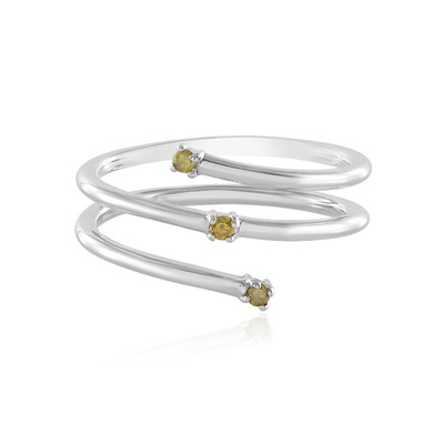 Anello in argento con Diamante Giallo I3