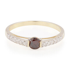 Anello in oro con Diamante Cognac Rosso