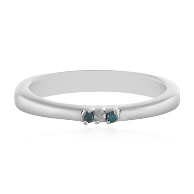 Anello in argento con Diamante I4 (J)