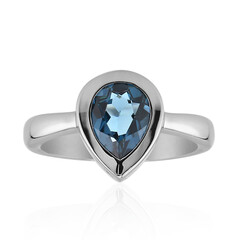 Anello in argento con Topazio Blu Londra