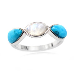 Anello in argento con Turchese Kingman Mohave Blu (Faszination Türkis)