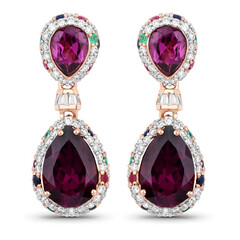 Orecchini in oro con Granato Magenta (SUHANA)