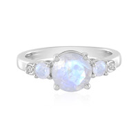 Anello in argento con Pietra di Luna Arcobaleno