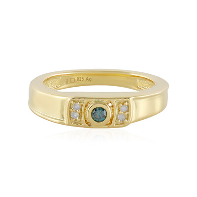 Anello in argento con Diamante Blu I3