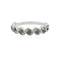 Anello in argento con Diamante Verde I3