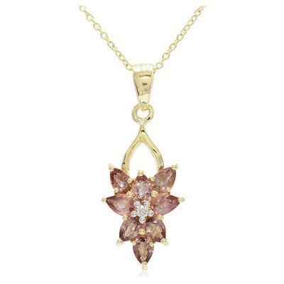 Collana in oro con Zaffiro Padparadscha (non riscaldato)