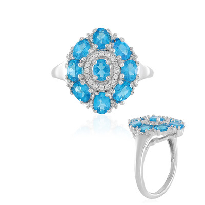 Anello in argento con Apatite Blu Neon