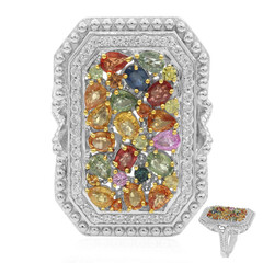 Anello in argento con Zaffiro Fancy (Dallas Prince Designs)