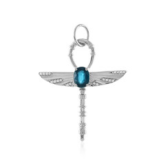 Ciondolo in argento con Cianite Blu Foglia di Tè