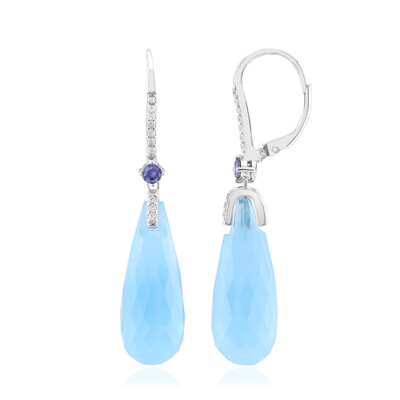 Orecchini in argento con Calcedonio Acqua