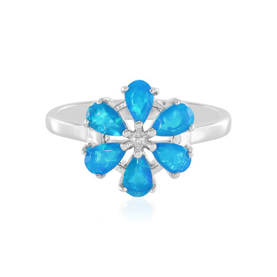 Anello in argento con Opale Blu dell'Etiopia