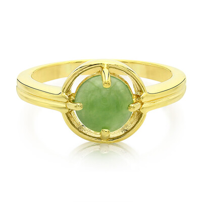 Anello placcato in oro con Crisoprasio Imperiale