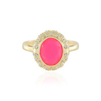 Anello in argento con Opale Rosa dell'Etiopia