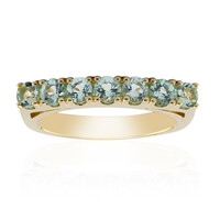 Anello in oro con Berillo Verde Menta Nigeriano