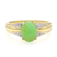 Anello placcato in oro con Crisoprasio Imperiale