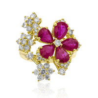 Anello in oro con Rubino Mozambico AAA (CIRARI)