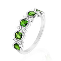 Anello in argento con Diopside Russo