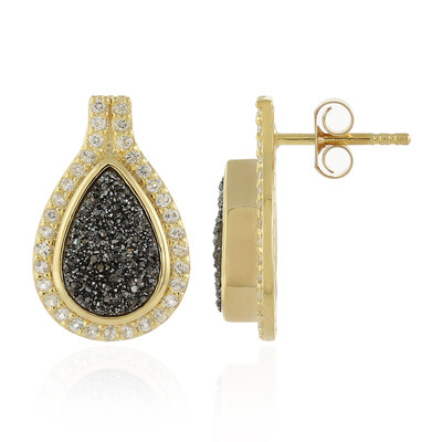 Orecchini in argento con Agata Glitter Nera
