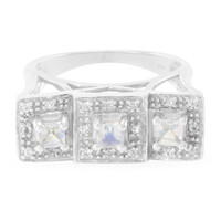 Anello da uomo in argento con Pietra di Luna Arcobaleno