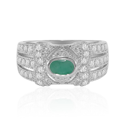 Anello in argento con Smeraldo Brasiliano