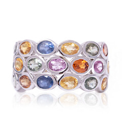 Anello in argento con Zaffiro Fancy