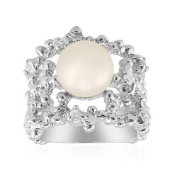 Anello in argento con Perla d'Acqua Dolce Bianca (TPC)