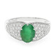 Anello placcato in platino con Smeraldo Bahia