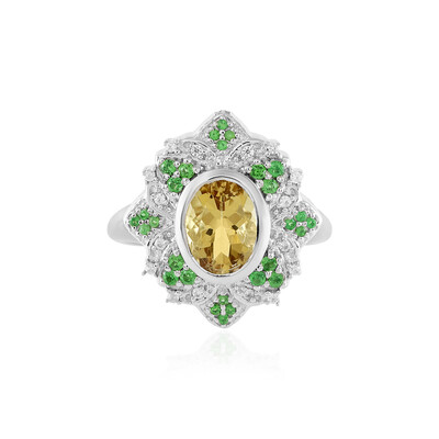 Anello in argento con Berillo Giallo