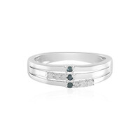 Anello in argento con Diamante Blu I3