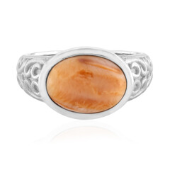 Anello in argento con Conchiglia di Ostrica Spinosa Arancione