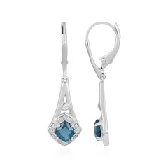 Orecchini in argento con Cianite Blu Foglia di Tè