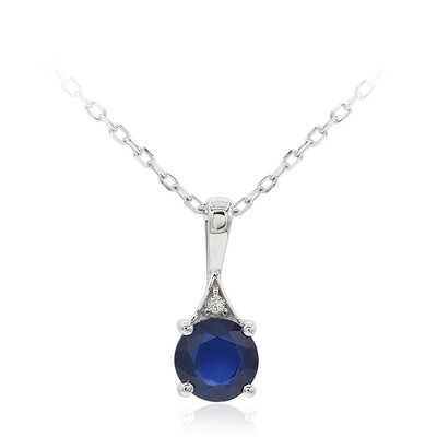 Collana in oro con Zaffiro Ceylon Blu