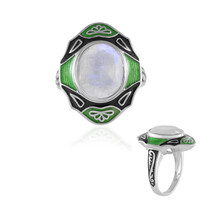 Anello in argento con Pietra di Luna Arcobaleno (Adela Silber)