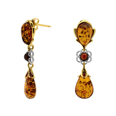 Orecchini in argento con Ambra Baltica
