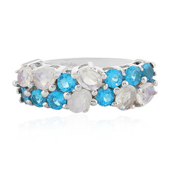 Anello in argento con Pietra di Luna Arcobaleno