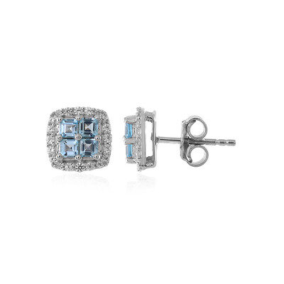 Orecchini in argento con Topazio Blu Svizzero